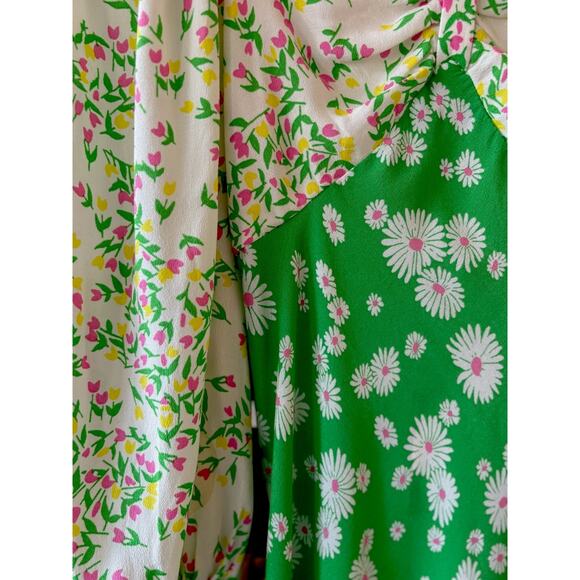 Rixo x Target Dress Women Sz 4 Daisy Smocked Milk Maid Floral Boho NWT Y2K - Picture 3 of 12